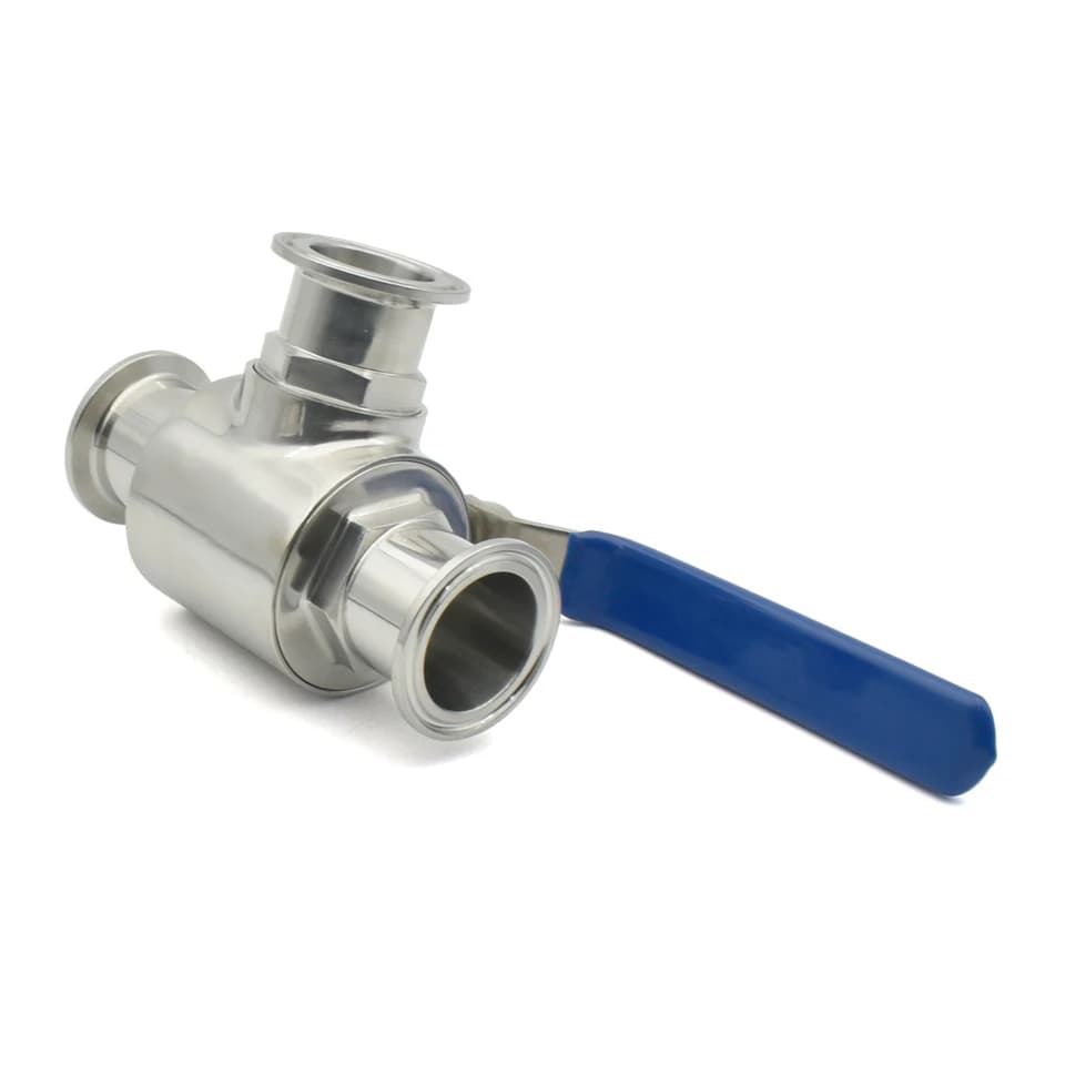 Sanitary T-Port Ball Valve with Lockshield Key | SS304/316L OD50.5/64mm | Three-way Flow Control - Thumbnail 6