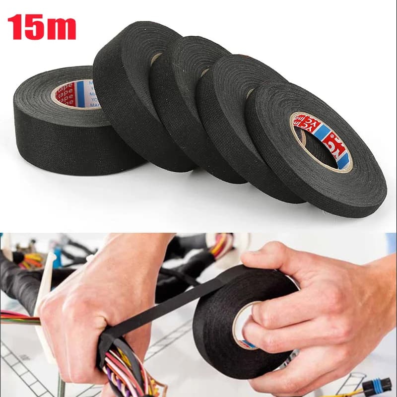 Professional-Grade Heat-Resistant Wiring Loom Tape | 15M Roll | 9-32mm Sizes | Automotive & Electrical Harness Protection - Thumbnail 2