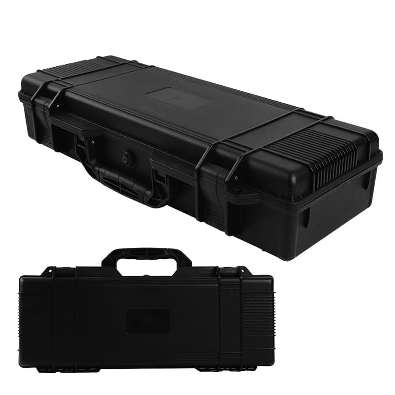Shockproof Pelican-style hard carry toolbox with water-repellent seal for garage tool organization and protection.