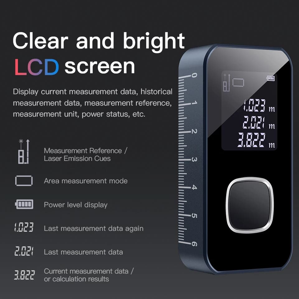 Laser Measure 60M | LCD Display Digital Ruler | Smart Rangefinder - Thumbnail 3