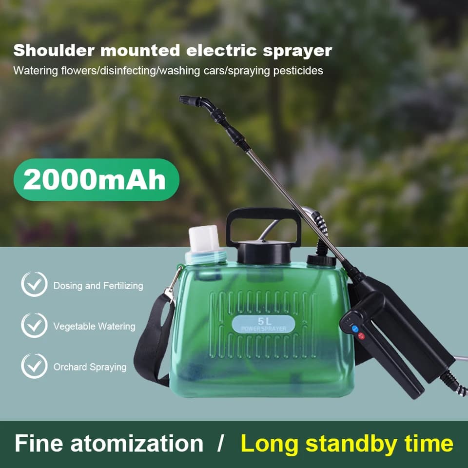 5/8L Electric Knapsack Sprayer | High-Pressure, Battery Powered | 4 Mist Nozzles - Thumbnail 4