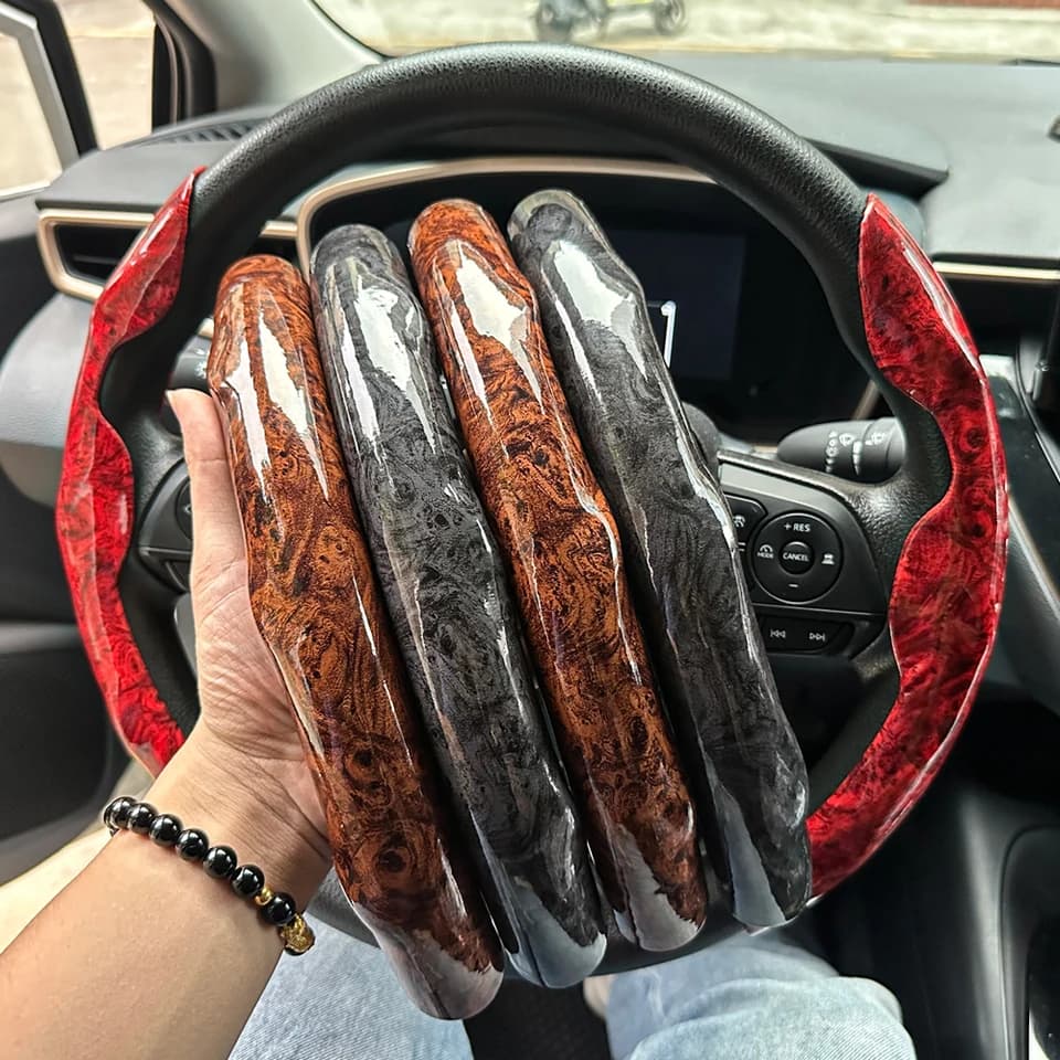 Wheel Covers | Carbon Fiber & Suede | Universal 3-Piece Kit - Thumbnail 5