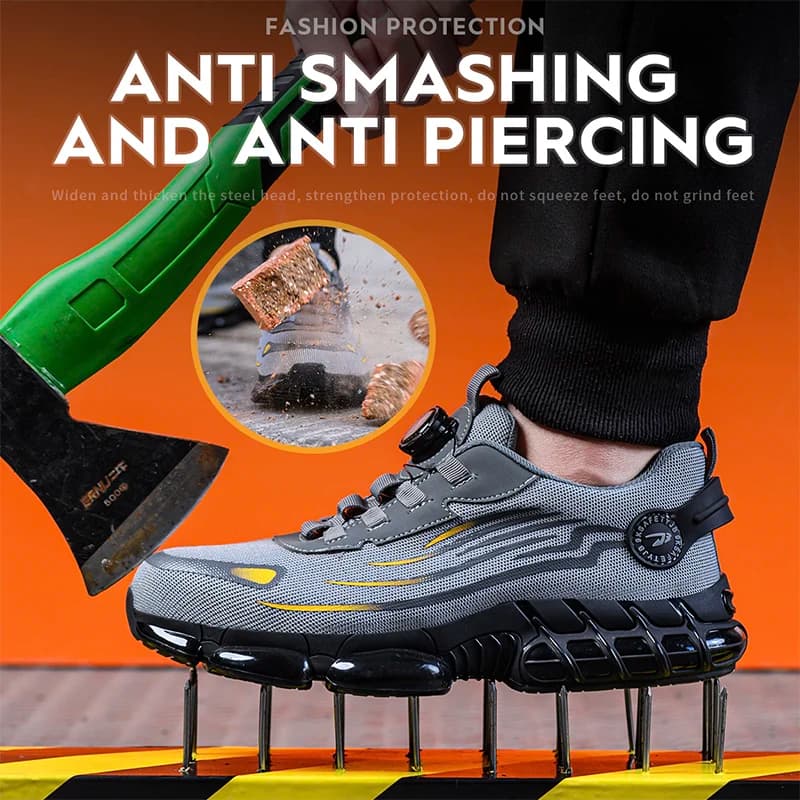 Size 47 48 Safety Toe Wellington Boots | Air Cushion Steel Toe | Puncture Proof Work Sneakers - Thumbnail 3