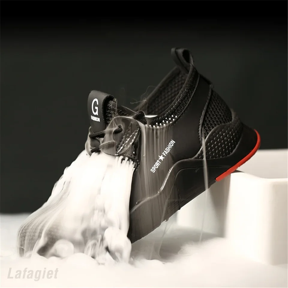 Mens Safety Work Shoes | Steel Toe Lightweight Breathable | Anti-smashing Industrial Footwear - Thumbnail 7