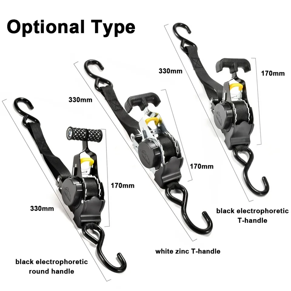 Ratchet Tie-Down Straps | Heavy Duty Auto Retractable | Trailers & Vehicles - Thumbnail 6