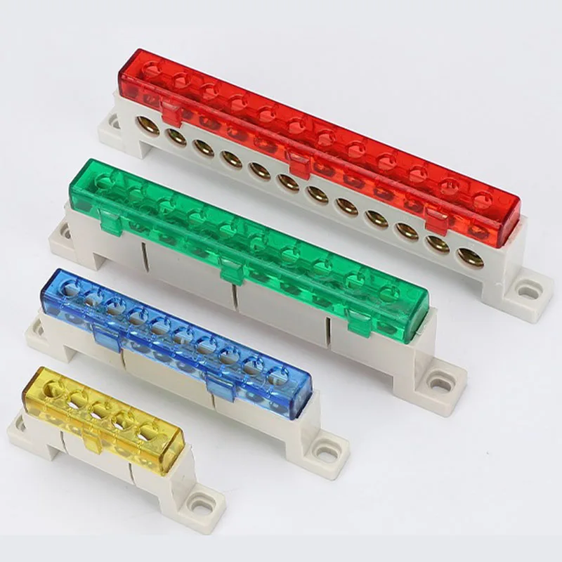 Electrical Bus Bar Terminal Block | 3-10 Port Distribution Box | Dustproof Copper Ground Bridge