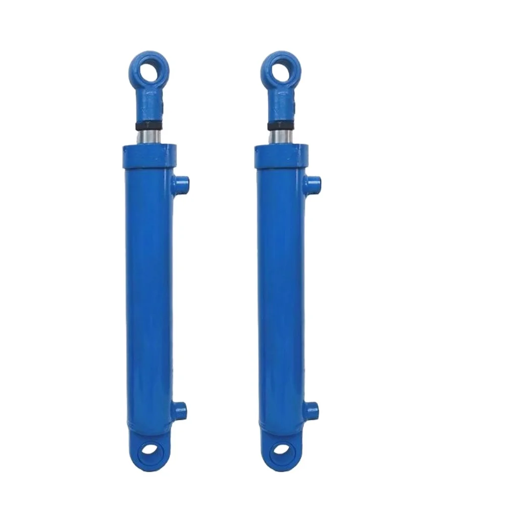 5 ton capacity two-way hydraulic lifting cylinder for industrial machinery, featuring a durable steel construction and chrome-plated piston rod.