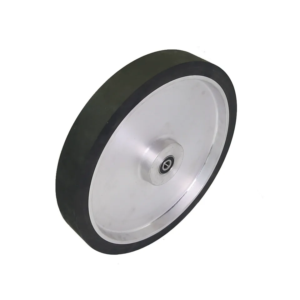Smooth Rubber Contact Wheel for Sanding Belts, single wheel on white background.