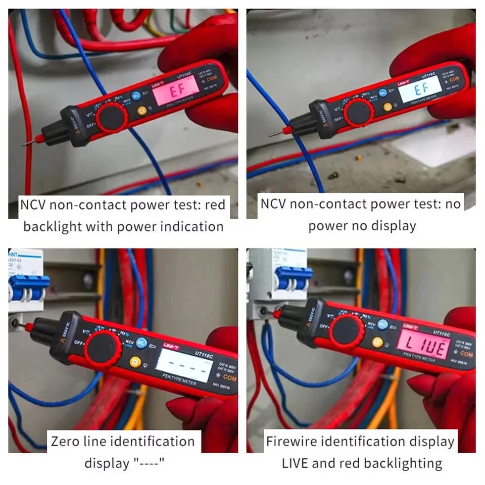 UNI-T UT118C Pen Multimeter | 6000 Counts AC/DC Proving Unit | NCV Multi Tester - Thumbnail 4