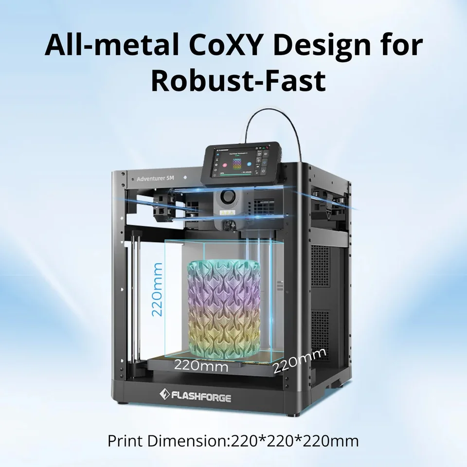 Flashforge Adventurer 5M 3D Printer | Max 600mm/s Fast Printing | Quick Detachable Nozzle - Thumbnail 6