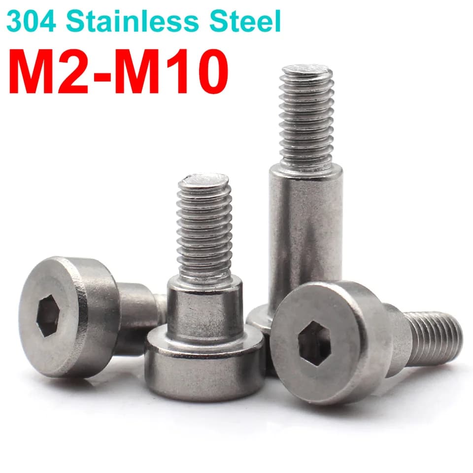 Ground Screw Hex Socket Shoulder Bolt | 304 Stainless Steel | M2-M10 Roller Bearing - Thumbnail 2