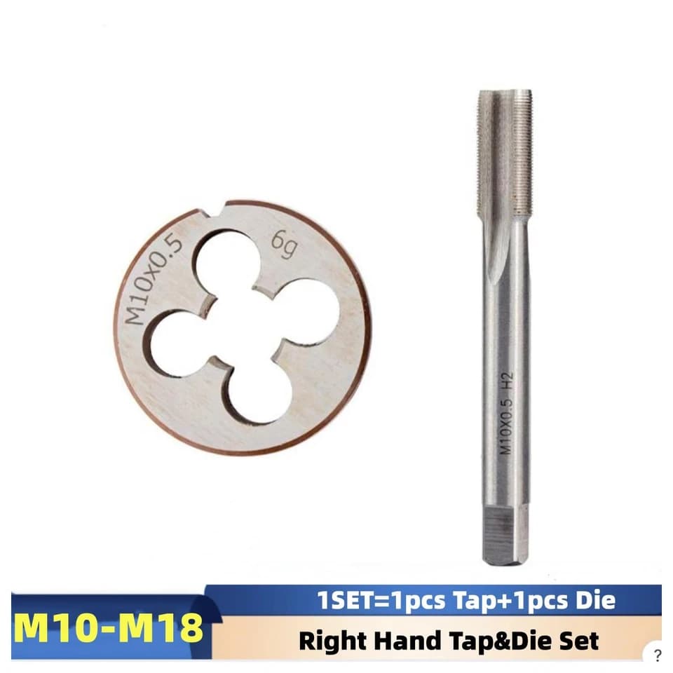 Thread Tap and Die Set | Metric M10-M18 Round Dies | For Thread Repair - Thumbnail 2