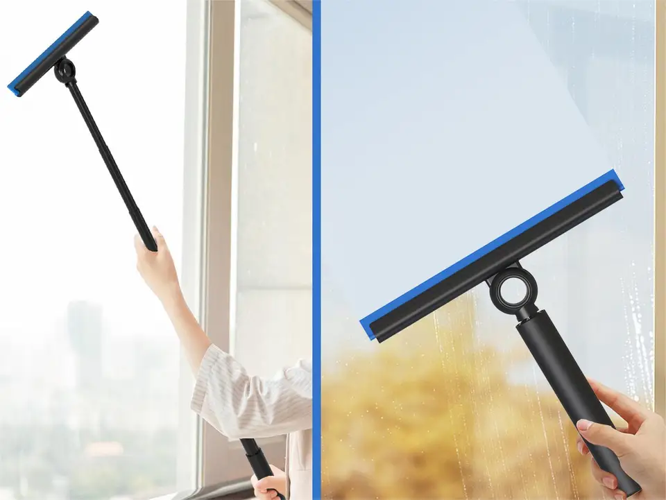 Telescopic Window Cleaning Kit | Extendable Shower Squeegee | Glass & Mirror Wiper - Thumbnail 5