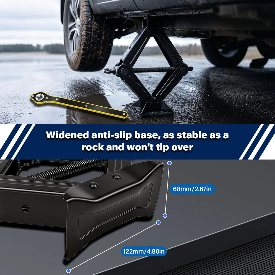 2 Ton Scissor Jack Kit | Extendable Wheel Wrench | Car & SUV Tyre Tool - Thumbnail 6