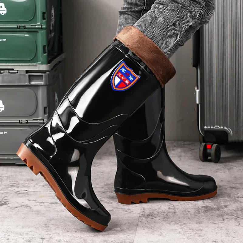 Men's Fleece Lined Boots | Waterproof Anti-Slip PVC | Fishing & Workwear - Thumbnail 7