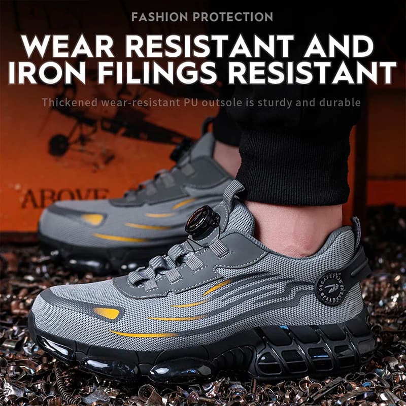 Size 47 48 Safety Toe Wellington Boots | Air Cushion Steel Toe | Puncture Proof Work Sneakers - Thumbnail 5