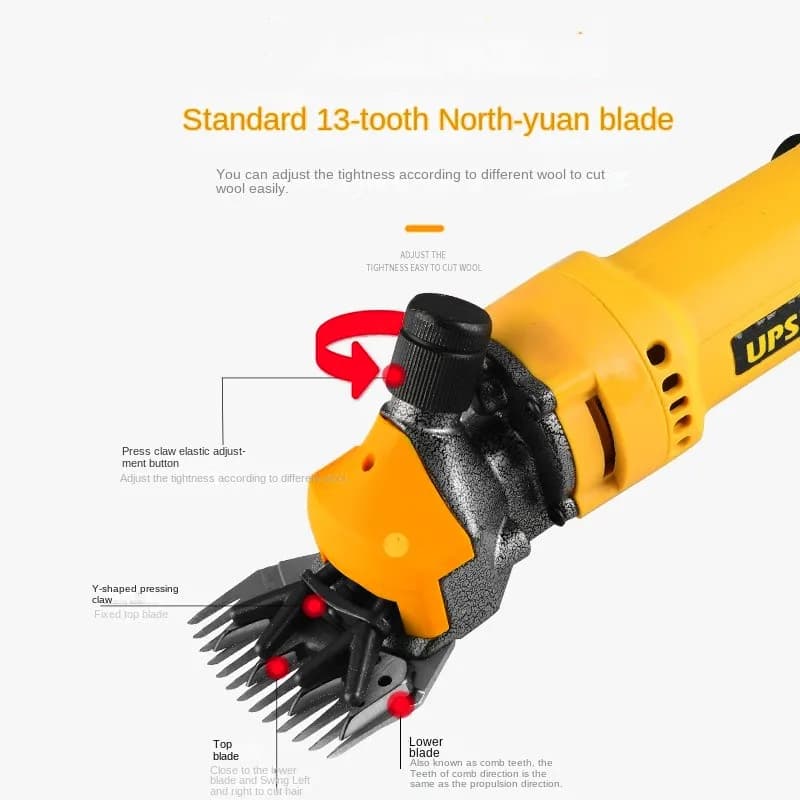 Sheep Shears | 1200W 6-Speed Motor | 13-Tooth Farm Clipper - Thumbnail 6