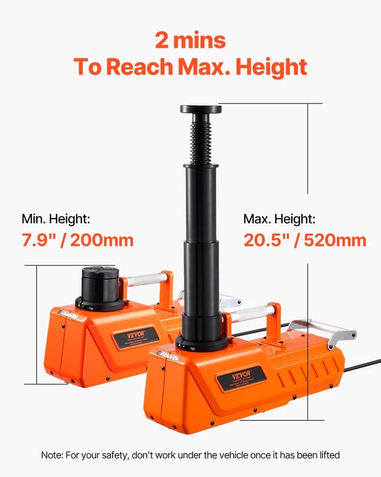 Electric Car Jack for Changing Tires | 15T 12V Dual-Powered | LED Light for Sedan SUV Truck - Thumbnail 4