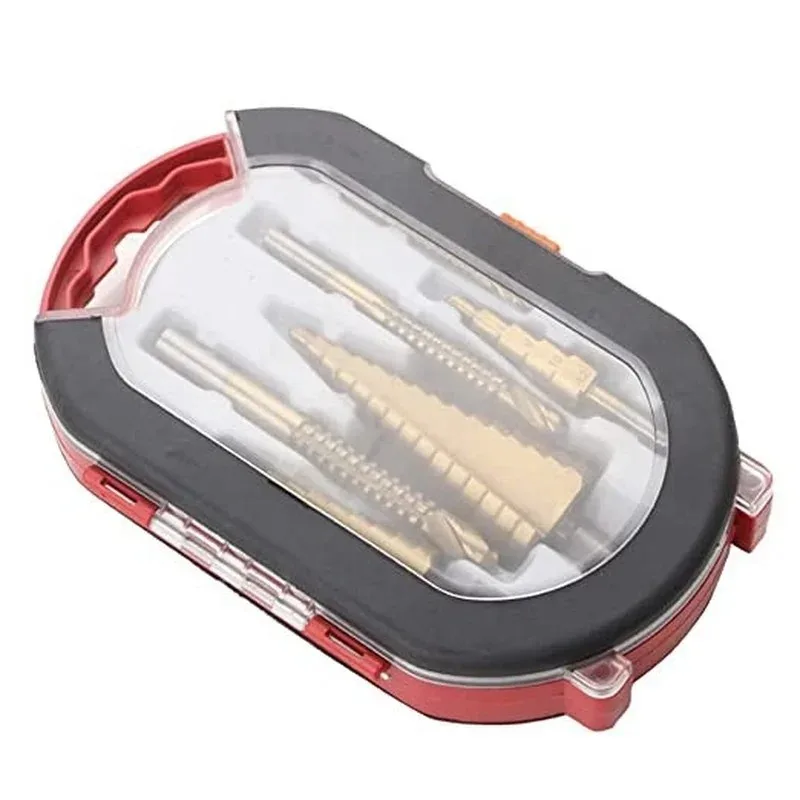 Titanium Coated Drill Bit Set in a clear case on a white background.