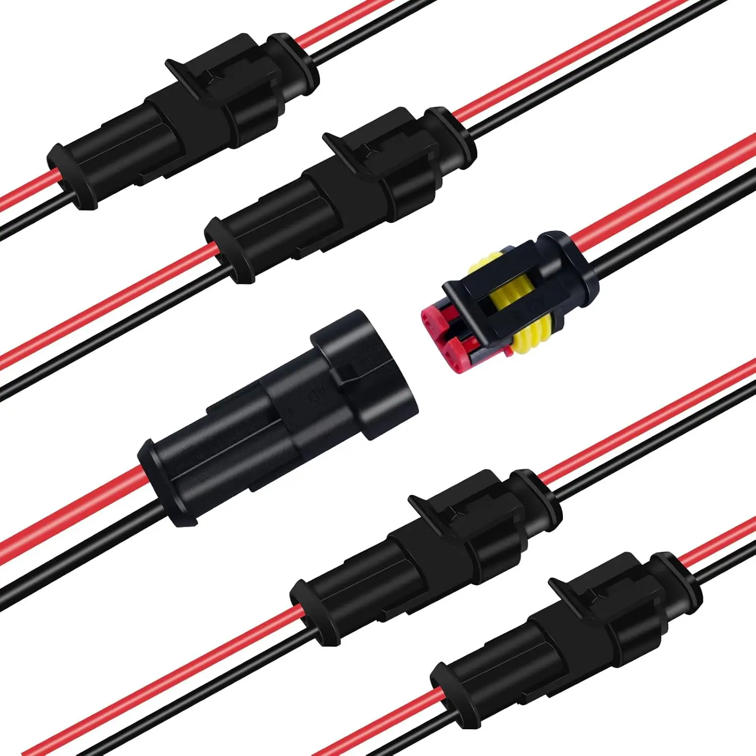 Waterproof Electrical Connectors | 5-Pair 2-Pin Set | 12V DC Plug for Secure Wiring - Image 1