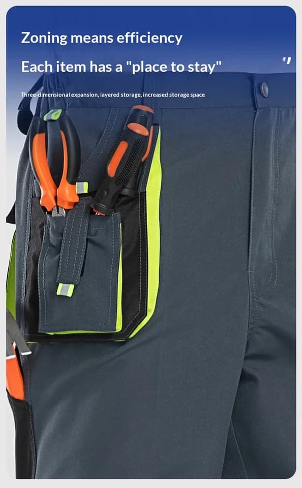Men's Work Shorts | Multi-Pocket Cargo | Durable Summer Wear - Thumbnail 5
