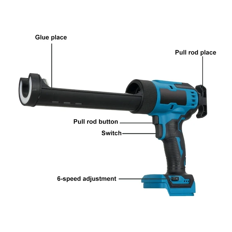 Electric Caulking Gun Dewalt | 6-Speed Adjustable | 18-21V Battery Sealant & Glue - Thumbnail 5