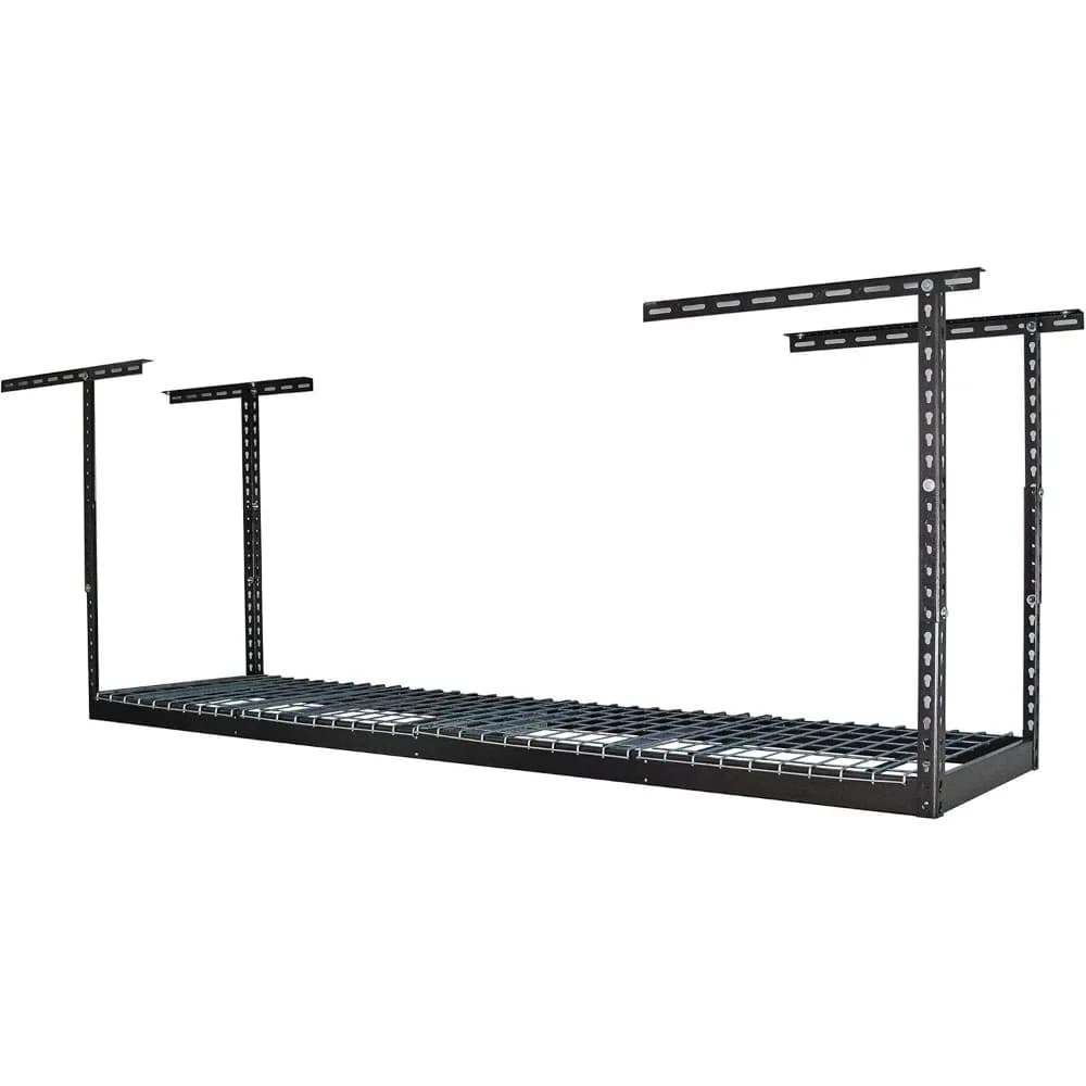 Heavy-Duty Overhead Garage Storage Rack | 350 lb Capacity | Adjustable Ceiling-Mounted Steel Shelving