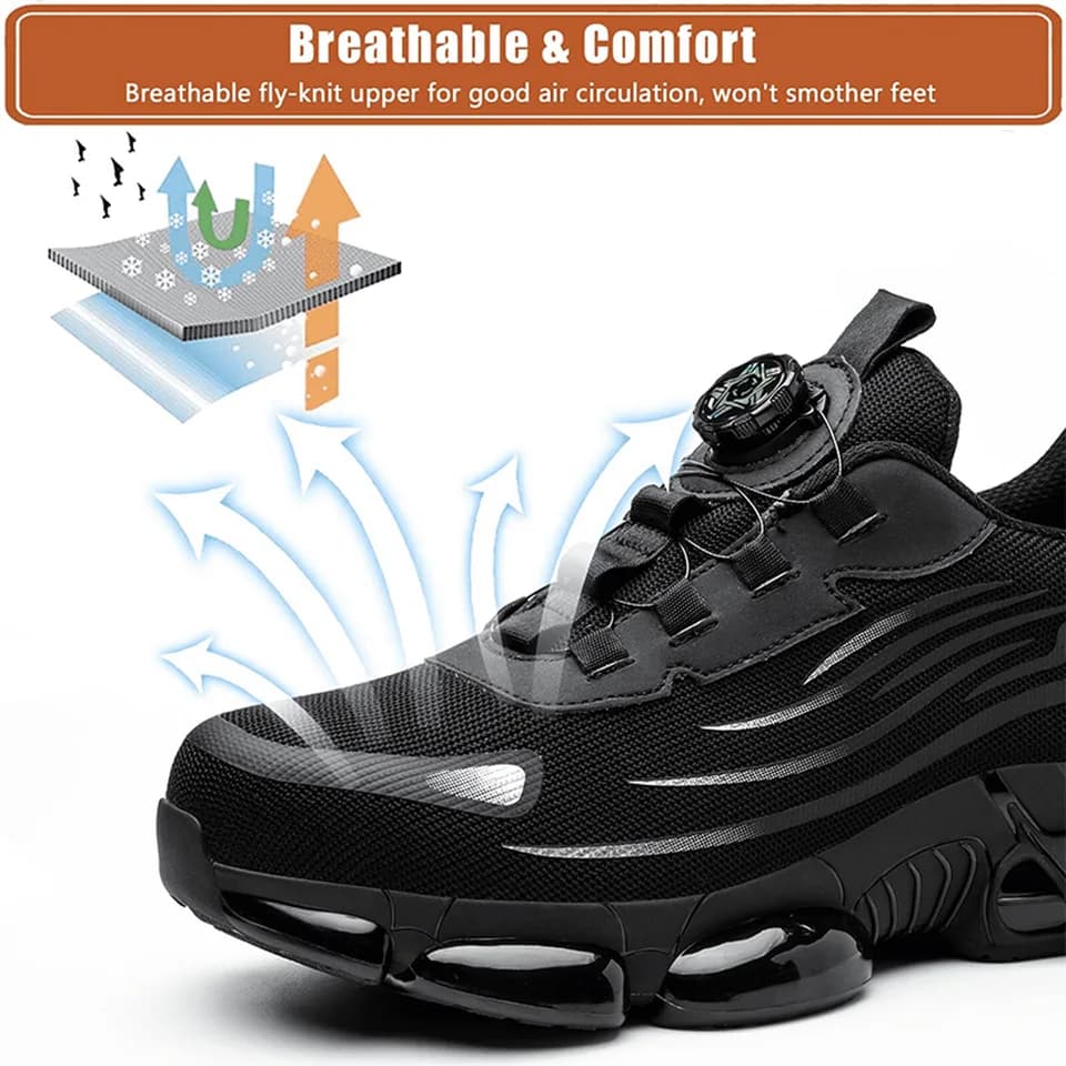 Steel Toe Cap Safety Boots | Slip Resistant Work Shoes | Men's Tough Sneaker - Thumbnail 5