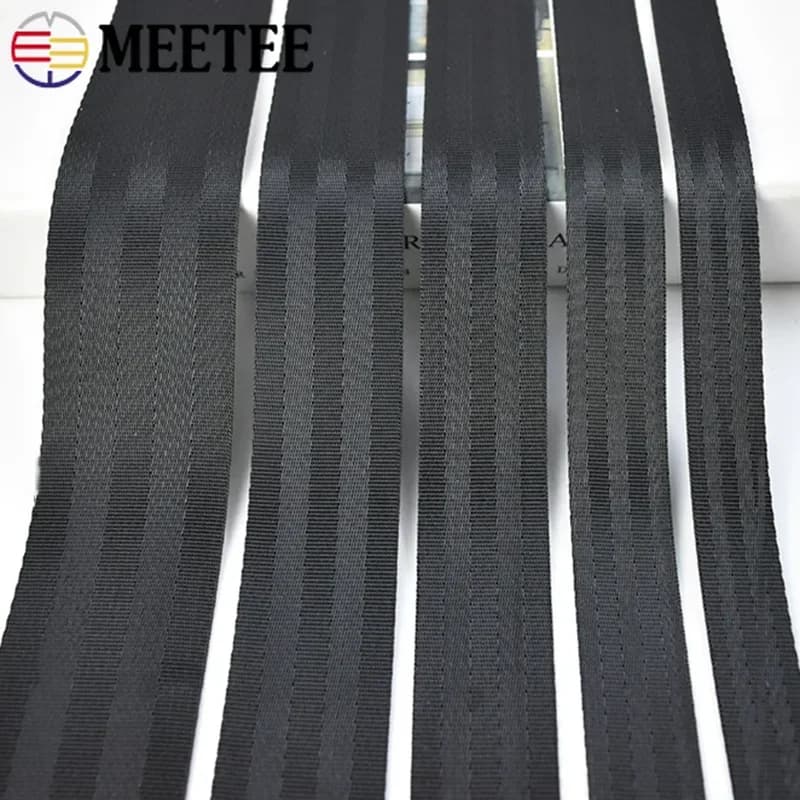 Black Nylon Elastic Webbing for Upholstery | 20-75mm Width | Heavy Duty Strap - Thumbnail 3