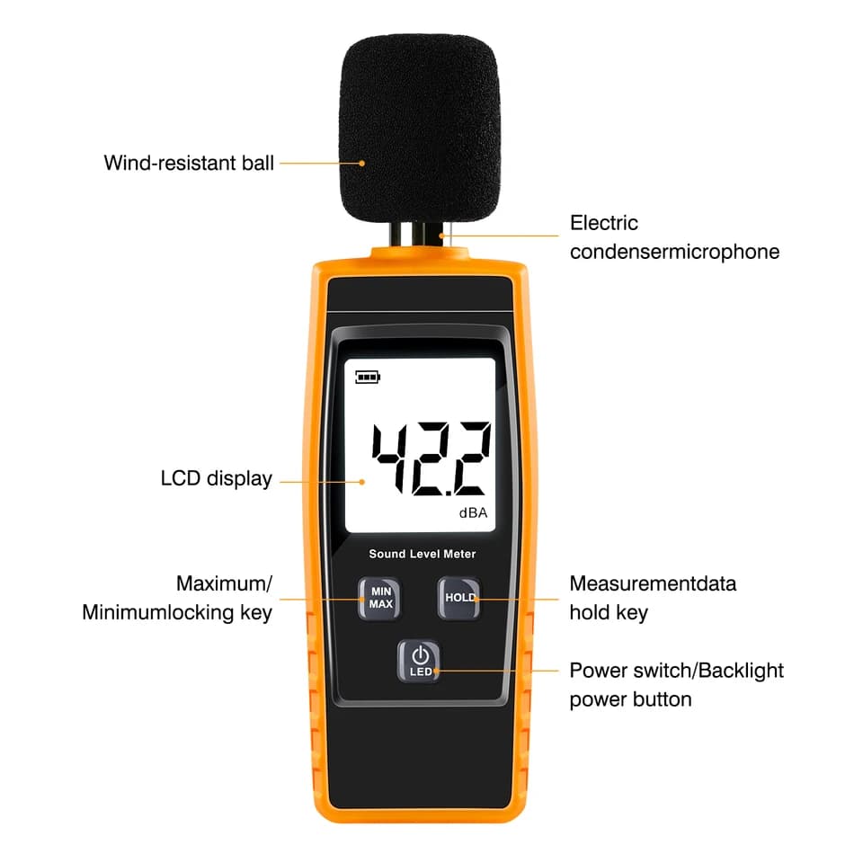RZ Decibel Meter | 30-130dB Sound Level | Industrial Noise Measurement - Thumbnail 4