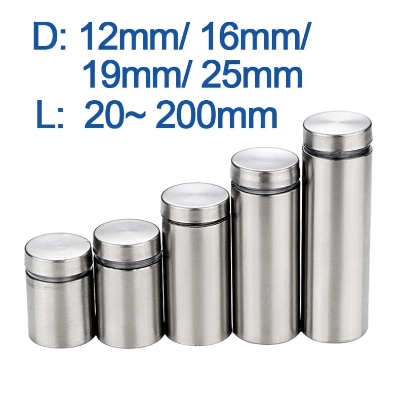 Ladder Standoff Glass Fasteners | 12mm Stainless Steel | Billboard Fixing Screws - Thumbnail 2