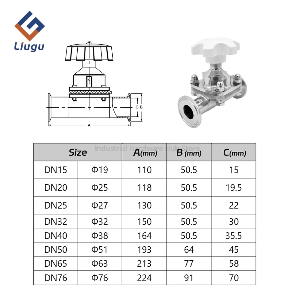 SS316L Double Check Valve | Sanitary Diaphragm | Food/Brewing DN15-50 - Thumbnail 2