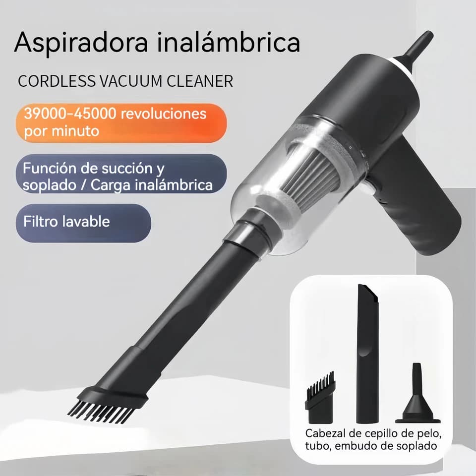 Mini Handheld Car Vacuum Cleaner | Cordless, High Power | Dual Suction & Blower - Thumbnail 2