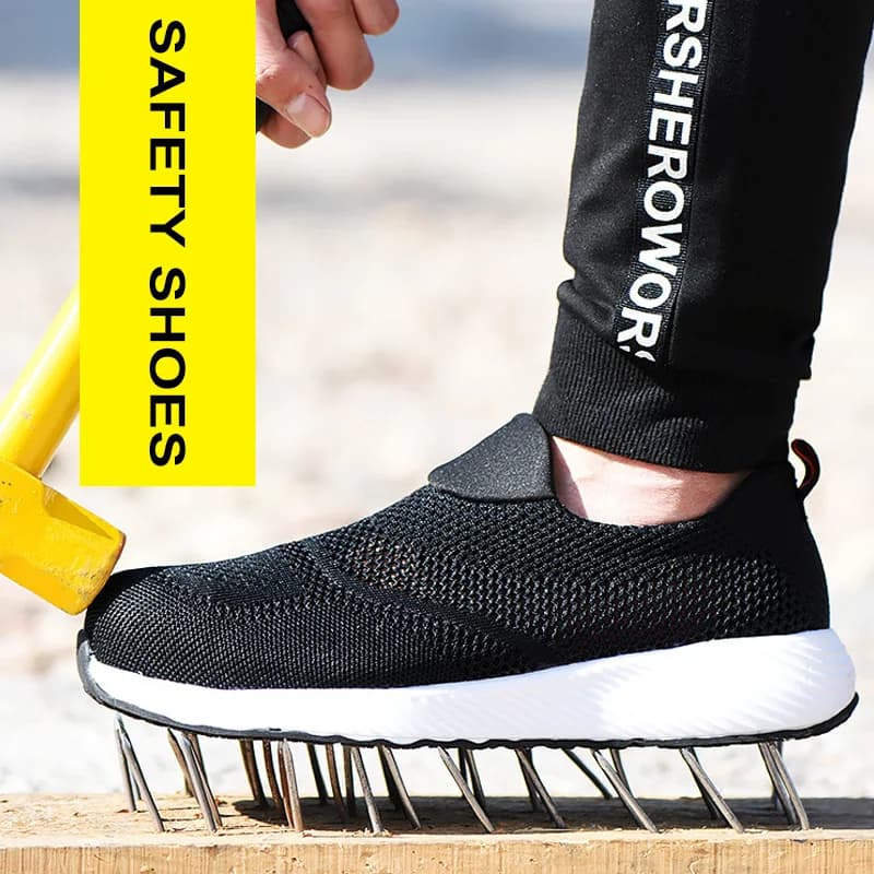 Safety Shoes Men | Breathable Steel Toe Work Boots | Puncture-Proof - Thumbnail 5