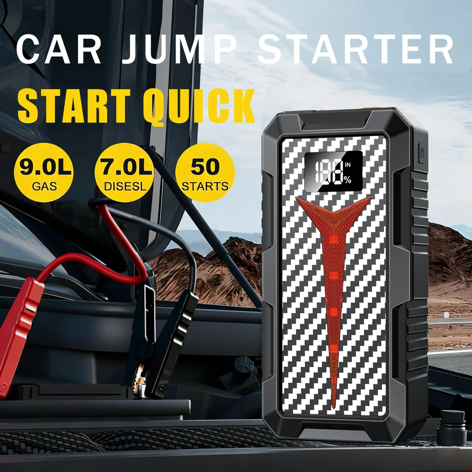 Portable 12V Car Jump Starter | Power Bank with LED Light | Quick Charge Function - Thumbnail 6