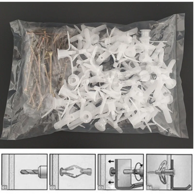 Anchor for Ground Plates | Nylon Butterfly Hollow Wall Plugs | Drywall Bolt - Thumbnail 5