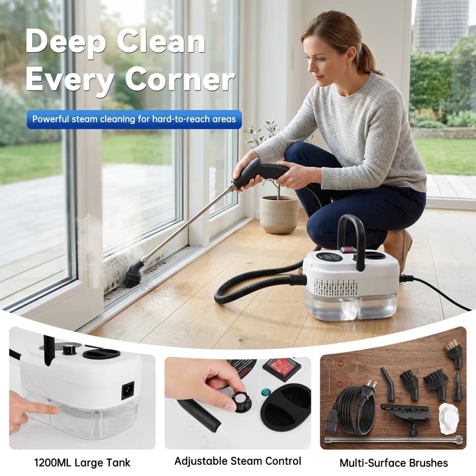 Carpet Spot Cleaner | 2500W Portable Steamer | 110V with Accessories - Thumbnail 4