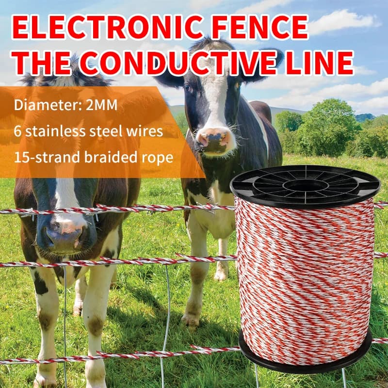 Fencing Polywire | Use with T-Posts & Fence Post Spike | 500m Roll - Thumbnail 4