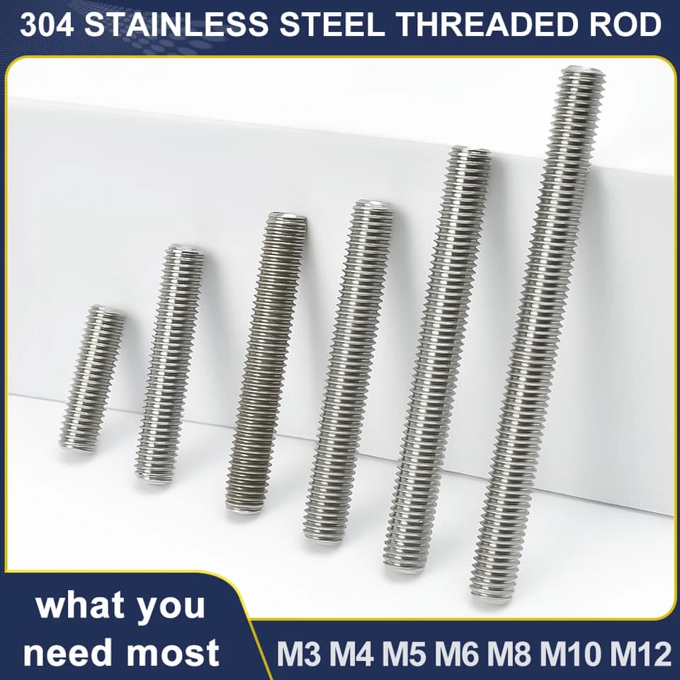 Ground Screw Rods | M3-M12 304 Stainless Steel | Fully Threaded Studs 16-500mm - Thumbnail 2