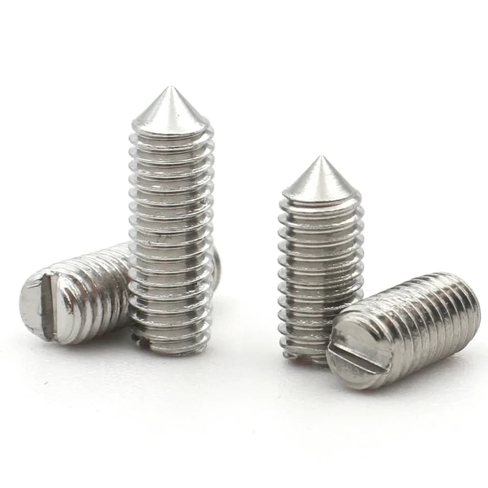 Grub screws: multiple set screws on a clean white background.