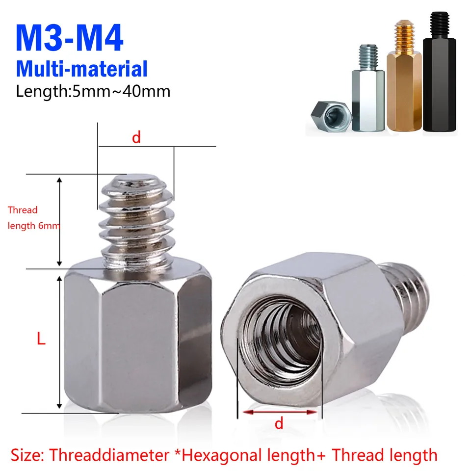 M3/M4 Hex Standoffs | Male/Female Threaded Pillar | PCB/Ladder Standoff Spacers - Thumbnail 2