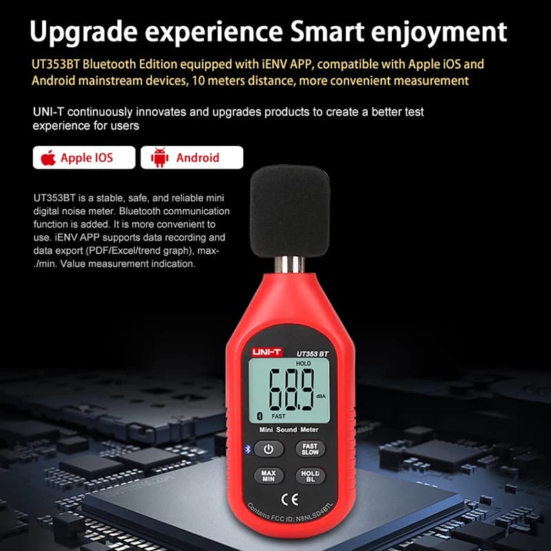UNI-T UT353BT Sound Level Meter | Bluetooth Noise Tester 30-130dB | Decibel Monitoring - Thumbnail 5