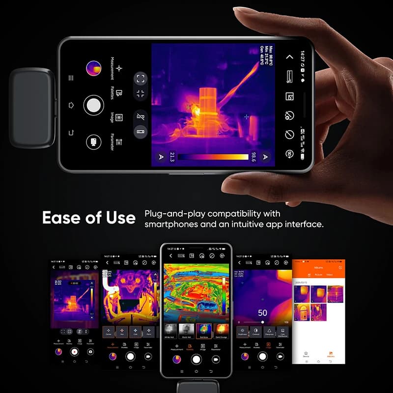 GW192A Thermal Camera | 25Hz Android Type-C | Solar Panel Fault Detection - Thumbnail 4