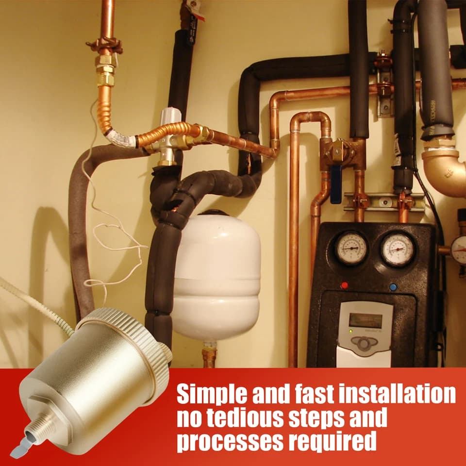 Brass Auto Float Valve | Radiator Air Bleeder | Compact Vent Set - Thumbnail 4