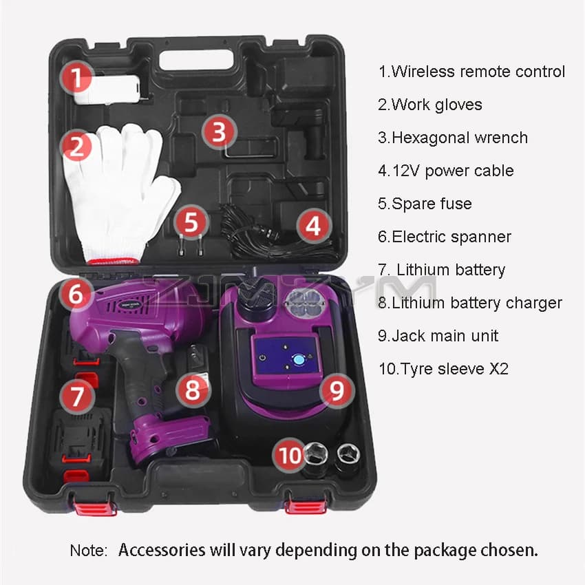 Jack for Changing Tires | Wireless Remote & Wrench Kit | 5 Ton 12V Power - Thumbnail 5