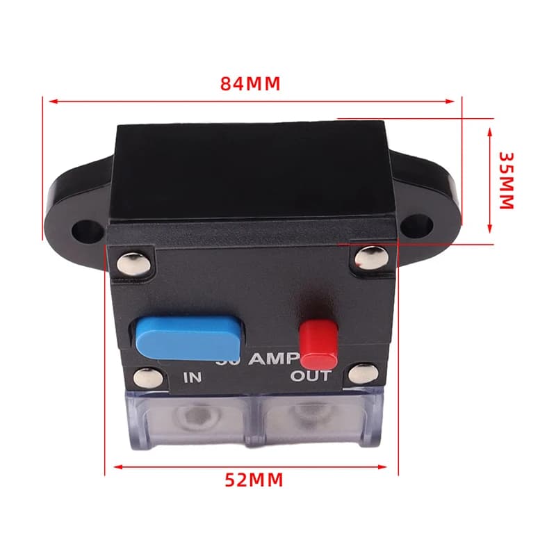 Miniature Circuit Breaker 50-300A | 12-48V Self-Recovery | Car Audio & Amp Protection - Thumbnail 7