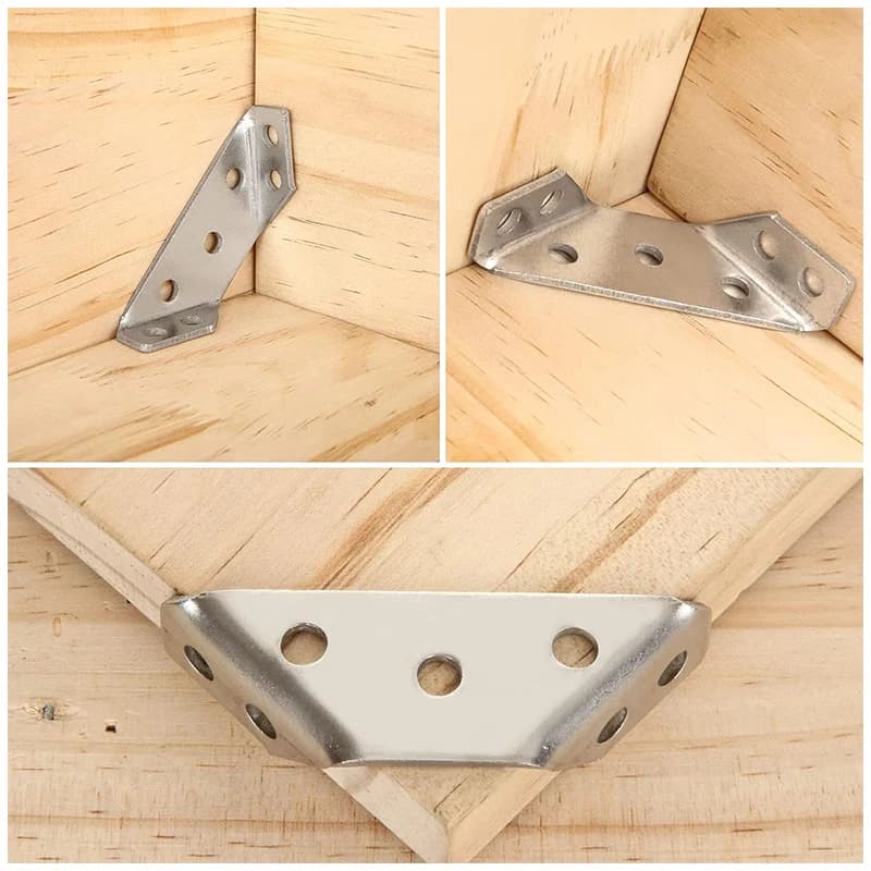 Stainless Steel Angle Brackets | Trapeziform Corner Brace | Shelf Support - Thumbnail 6