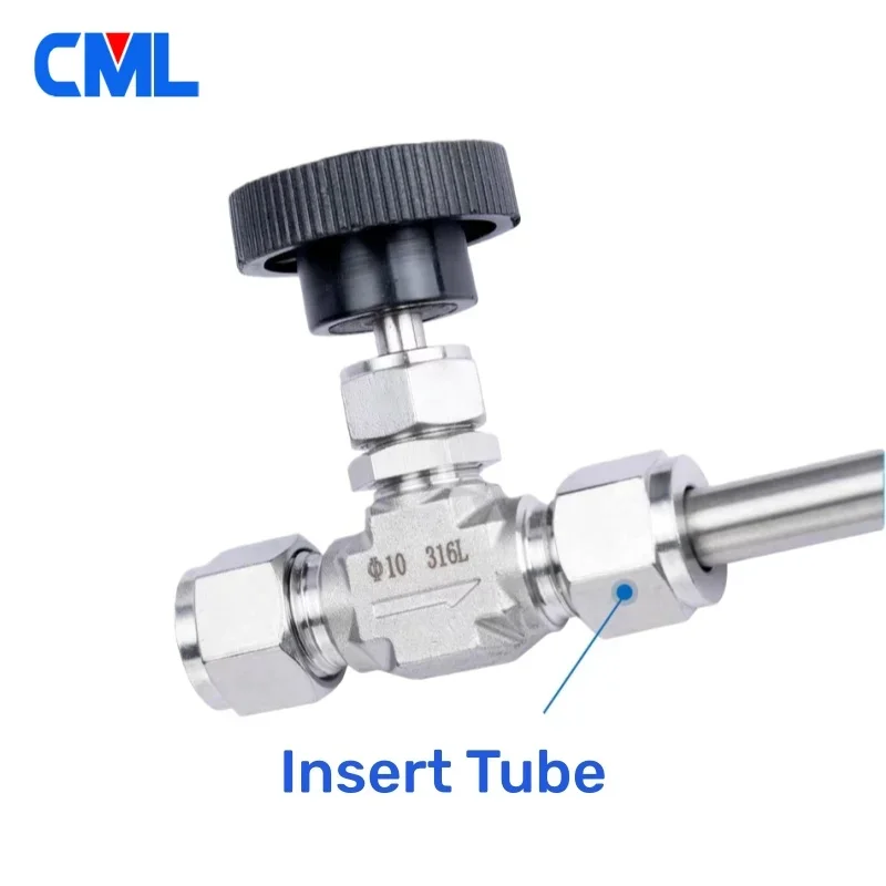 316L Stainless Steel Needle Valve | Double Ferrule Compression | 4-14mm & 1/8-1/2" OD - Thumbnail 2