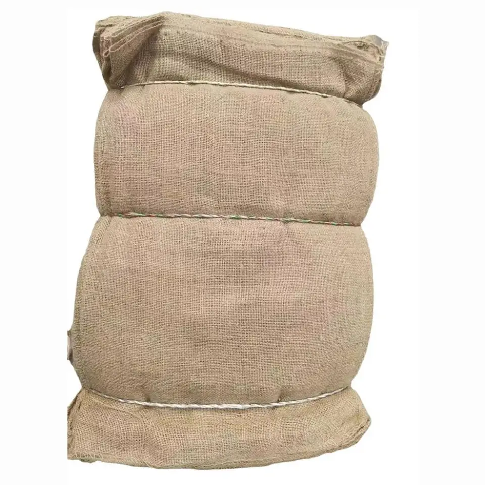 Large Rubble Sack, single burlap sack on white background.
