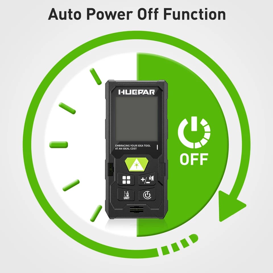 Huepar Laser Measure | 50-120m Digital Rangefinder | M/in/Ft Unit Test Tool - Thumbnail 3